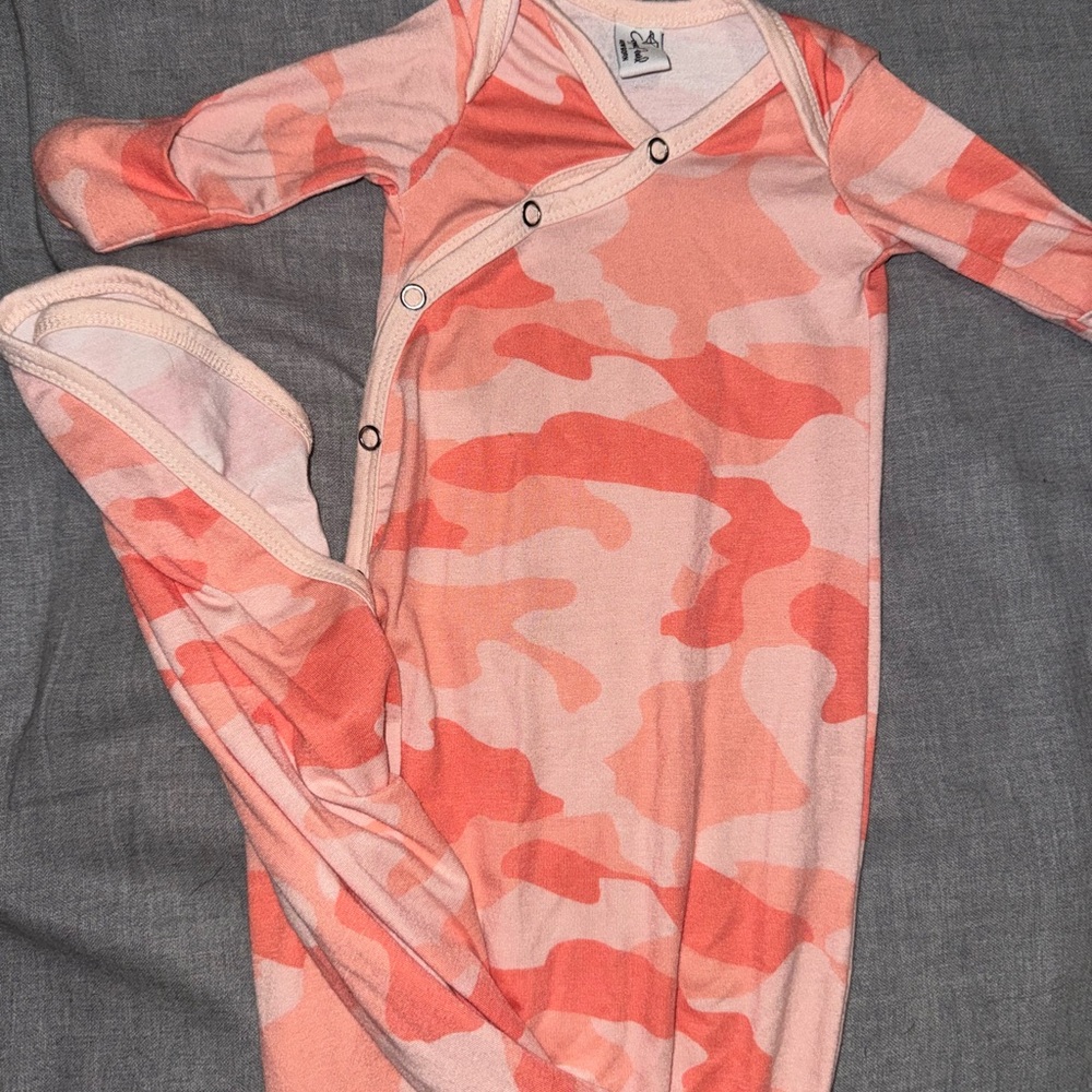 Peach Camo Kids One Piece Bodysuit
